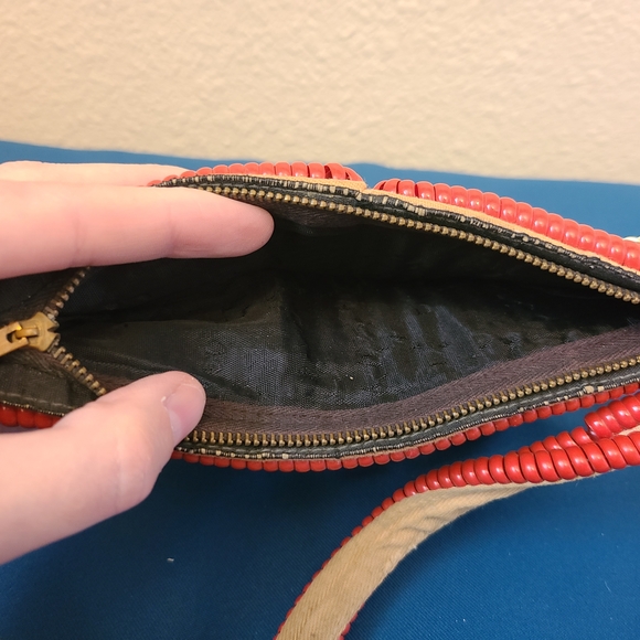 Telephone Cord Purse Vintage 40s Coil Bag With Handle Strap WW2 Era Plastic - Picture 4 of 5